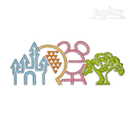 Theme Park Machine Embroidery Design by Apex