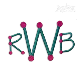 Tinker Dots Embroidery Fonts by Apex Designs