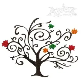 Tree Leaf of Fall Embroidery Design