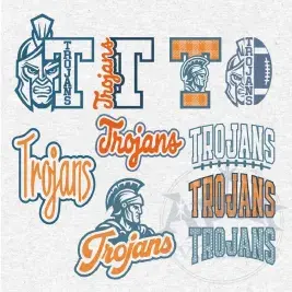 Trojans School Mascot Sports Bundle Vector PNG Designs