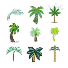 Palm Tree 9 Machine Monogram Embroidery Font