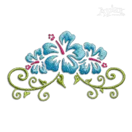 Hawaii Hawaiian Hibiscus Flower Machine Embroidery Design