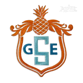 Tropical Pineapple Machine Embroidery Banner Crest Frame Designs By Apex