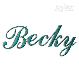True Script Machine Embroidery Font by Apex Design Lettering