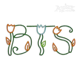 Tulips Floral Machine Embroidery Font by Apex Designs