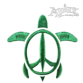 Turtle Peace Embroidery Design