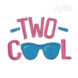 Two Cool Birthday Theme Machine Embroidery Design - Apex