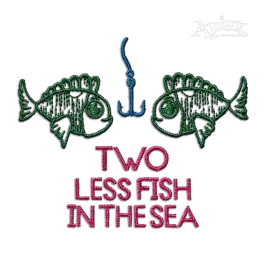 Two Less Fish in the Sea Wedding Machine Embroidery Design | Apex