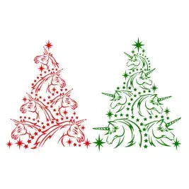 Unicorn Christmas Tree SVG Cuttable Design