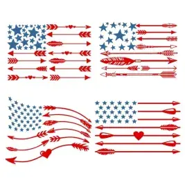 USA America Flag Arrow SVG Cuttable Designs