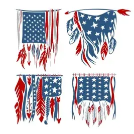 USA American Feather Flag SVG Cuttable Designs