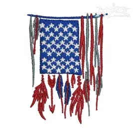 USA American Feather Flag Embroidery Design
