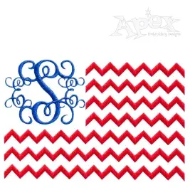 USA Flag Chevron Monogram Frame