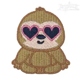 Valentine Sloth Embroidery Design