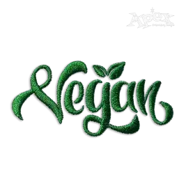 Vegan Machine Embroidery Design by Apex