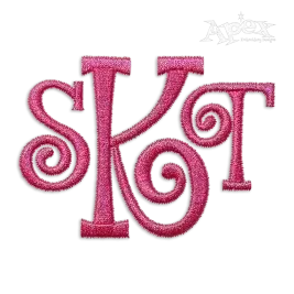 Vida Curlz Machine Embroidery Font by Apex