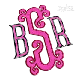 Vienna Bold Applique Monogram Embroidery Font 1