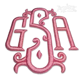 Vienna Monogram 3D Puff Embroidery Font