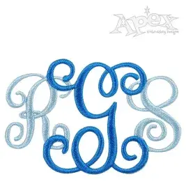 Vine Alternative Interlocking Monogram Embroidery Font