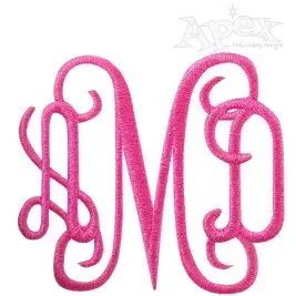 Vine Interlocking Monogram Embroidery Font