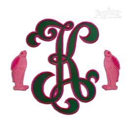 Vinoy Applique Monogram Embroidery Font by Apex rabbit