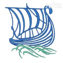 Vintage Boat Embroidery Design