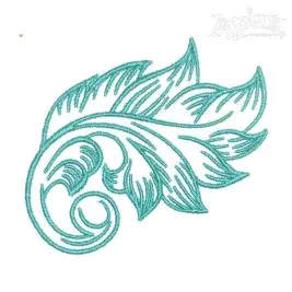 Vintage Decor Leaf Embroidery Design