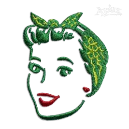 Outline Vintage Lady Machine Embroidery Design by Apex