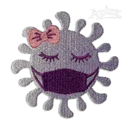 Virus With Mask Coronavirus Machine Embroidery Design