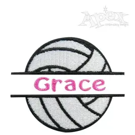 Volleyball Split Frame Embroidery Design
