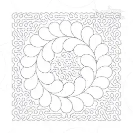 Wavy Abstract Wreath Quilt Block Embroidery Design