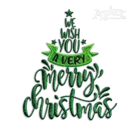 We Wish You a Very Merry Christmas Embroidery Design
