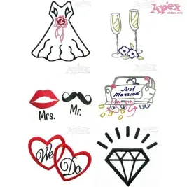 Wedding Embroidery Designs Bundle thumbnail
