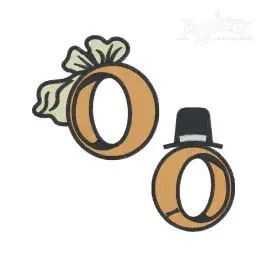 Wedding Rings Bride Groom Embroidery Designs