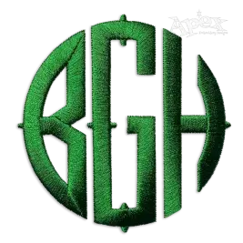 Western Circle Monogram Machine Embroidery Font by Apex