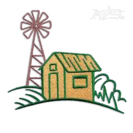 Windmill Farm Machine Embroidery Design by Apex
