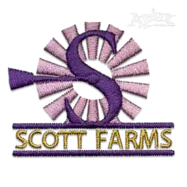 Farm Windmill Split Frame Name Machine Embroidery Set Letters