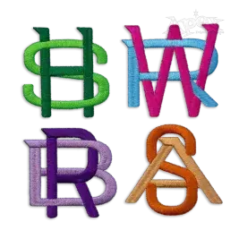 Wings Block Interlocking Monogram Embroidery Font - Apex Letters