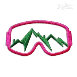 Skiing Snowboarding Mountain Goggles Embroidery Designs