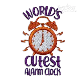 World's Cutest Alarm Clock Machine Embroidery Design