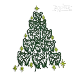 Yorkie Dog Christmas Tree Machine Embroidery Designs