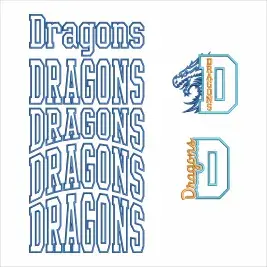 Dragons School Spirit Wear Mascot Embroidery Bundle