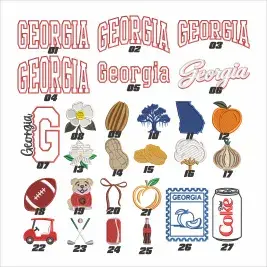 Georgia Huge Bundle Machine Embroidery Design by Apex Digitizing All
