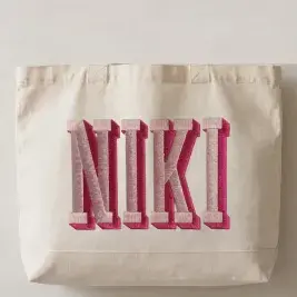 Tall Athletic Block 2-Color Shadow Machine Embroidery Font Bag