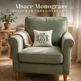 Alsace Monogram Embroidery Font Chair