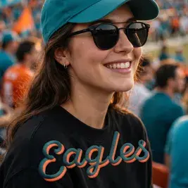 Handwriting Script 2-Color Shadow Stacked Embroidery Font Eagles