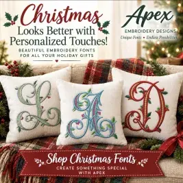 Holly Berries Machine Embroidery Font Christmas
