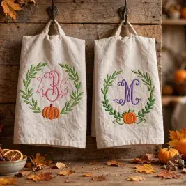Pumpkin Wreath Frame Bundle Towel