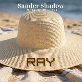 Sander Shadow Embroidery Font Ray
