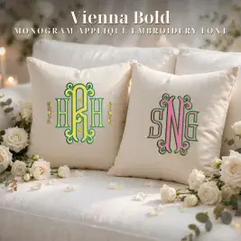 Vienna Bold Monogram Appliqué Embroidery Font
